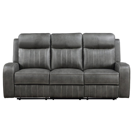 Raelynn Grey 3-Piece Upholstered Motion Reclining Sofa Set by Coaster at Eve Furniture