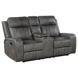 Raelynn Grey 3-Piece Upholstered Motion Reclining Sofa Set by Coaster at Eve Furniture