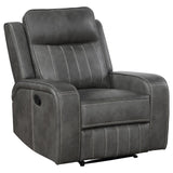Raelynn Grey Upholstered Recliner Chair by Coaster at Eve Furniture