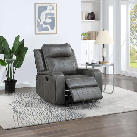 Raelynn Grey Upholstered Recliner Chair by Coaster at Eve Furniture