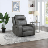 Raelynn Grey Upholstered Recliner Chair by Coaster at Eve Furniture