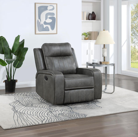 Raelynn Grey Upholstered Recliner Chair by Coaster at Eve Furniture