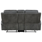 Raelynn Upholstered Motion Reclining Loveseat Grey