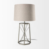 Raen (28.5"H) Gray Metal Octagonal Base w/Beige Shade Table Lamp by Mercana at Eve Furniture