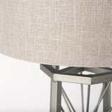 Raen (28.5"H) Gray Metal Octagonal Base w/Beige Shade Table Lamp by Mercana at Eve Furniture