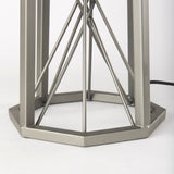 Raen Gray Metal Octagonal Base w/Beige Shade Table Lamp by Mercana at Eve Furniture