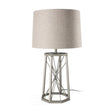 Raen Gray Metal Octagonal Base w/Beige Shade Table Lamp by Mercana at Eve Furniture