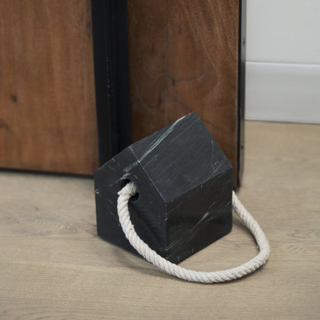 Raena Black Marble House Door Stopper by Mercana at Eve Furniture