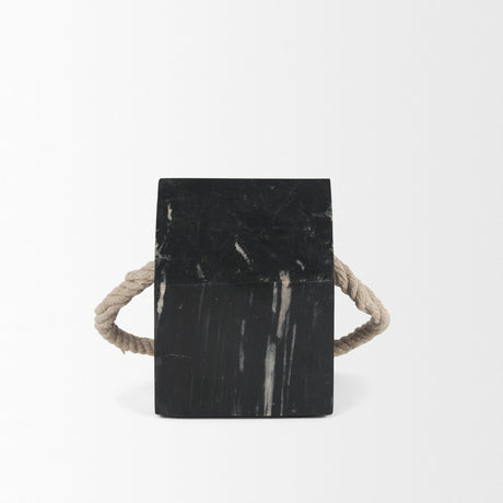 Raena Black Marble House Door Stopper by Mercana at Eve Furniture