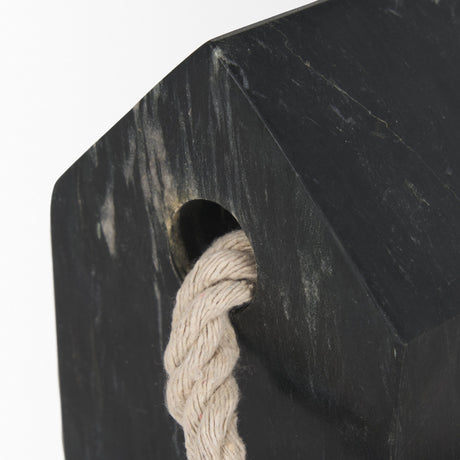 Raena Black Marble House Door Stopper by Mercana at Eve Furniture
