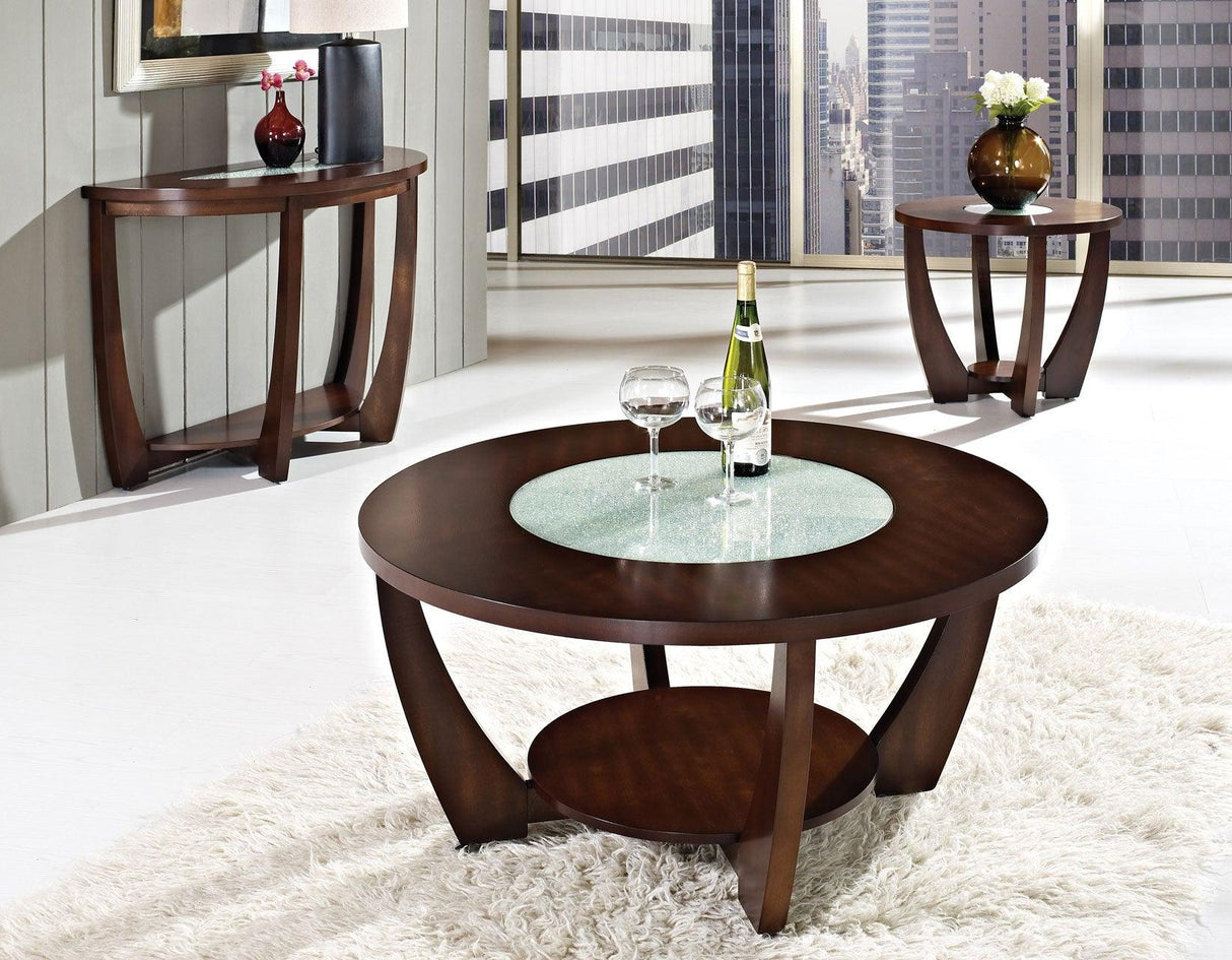 Rafael Cocktail Table w/Casters [15mm crack glass] by Steve Silver at Eve Furniture