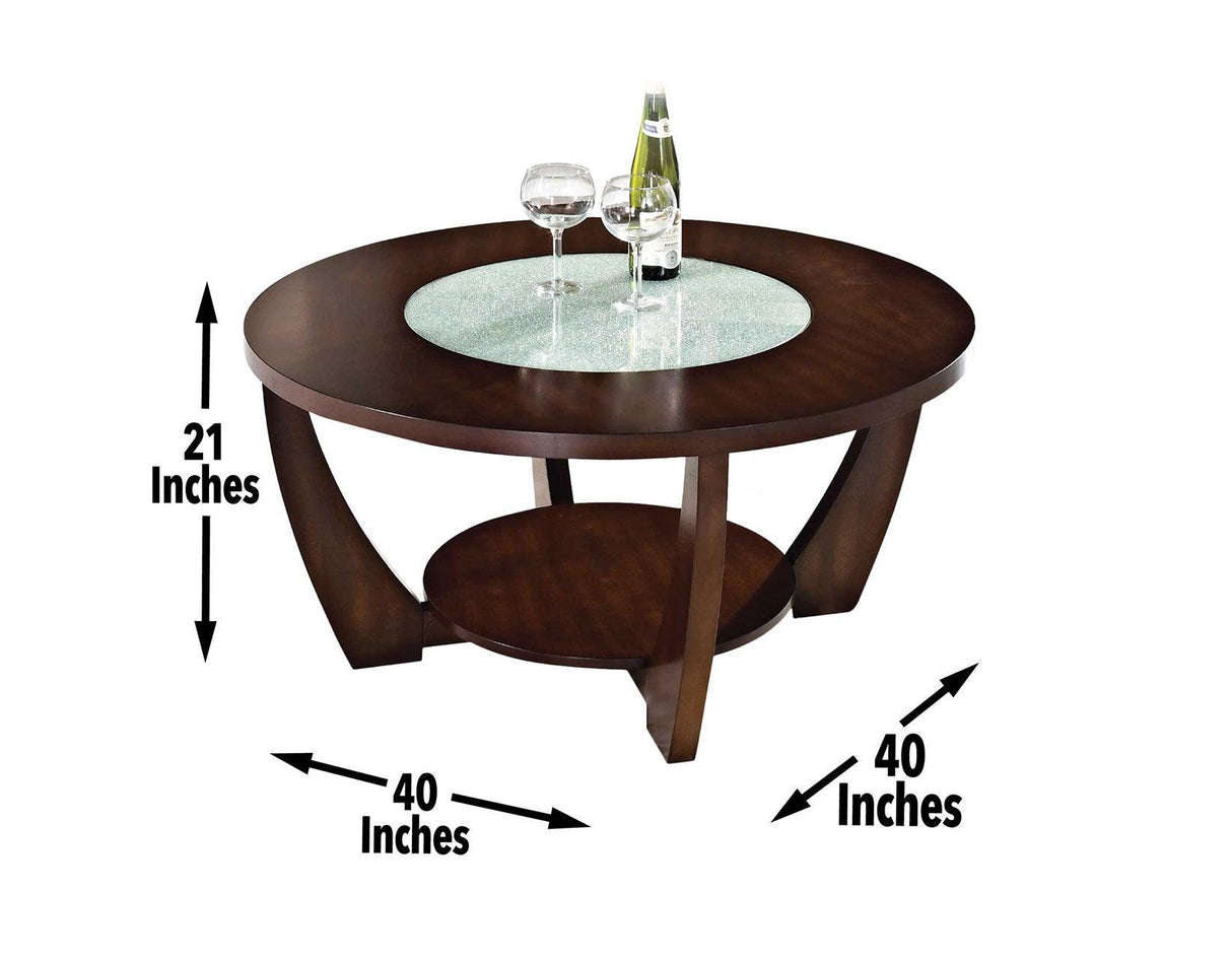 Rafael Cocktail Table w/Casters [15mm crack glass] by Steve Silver at Eve Furniture