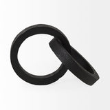 Rafiki Two Blackened Hammered Finish Metal Conjoined Circles by Mercana at Eve Furniture