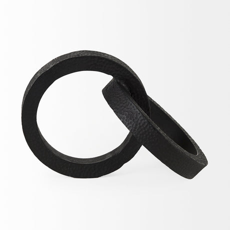Rafiki Two Blackened Hammered Finish Metal Conjoined Circles by Mercana at Eve Furniture