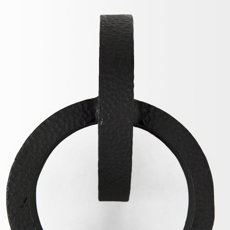 Rafiki Two Blackened Hammered Finish Metal Conjoined Circles by Mercana at Eve Furniture
