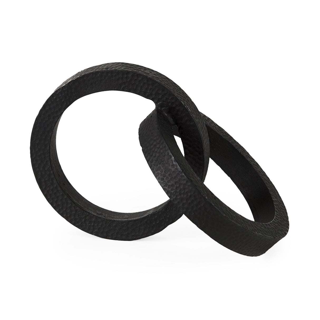 Rafiki Two Blackened Hammered Finish Metal Conjoined Circles by Mercana at Eve Furniture