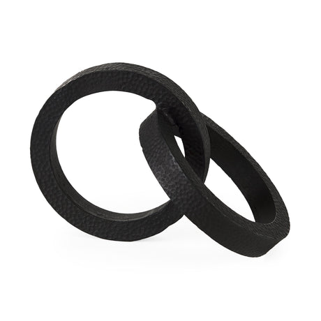 Rafiki Two Blackened Hammered Finish Metal Conjoined Circles by Mercana at Eve Furniture