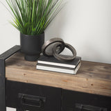 Rafiki Two Blackened Silver Hammered Finish Metal Conjoined Circles by Mercana at Eve Furniture