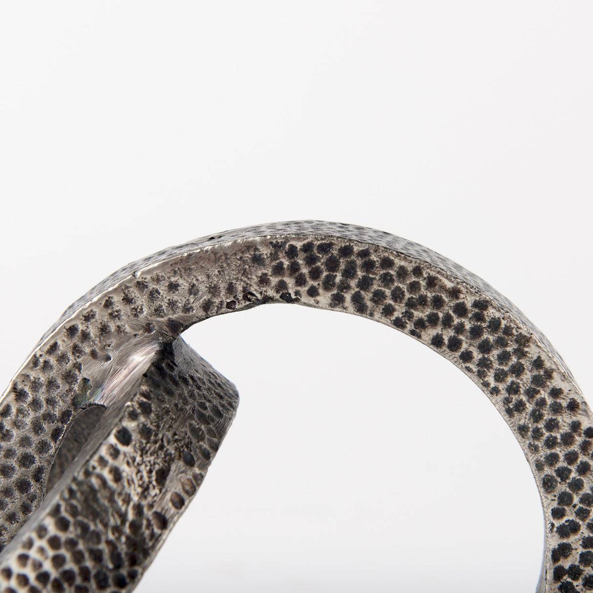 Rafiki Two Blackened Silver Hammered Finish Metal Conjoined Circles by Mercana at Eve Furniture