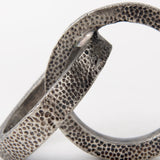 Rafiki Two Blackened Silver Hammered Finish Metal Conjoined Circles by Mercana at Eve Furniture