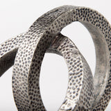 Rafiki Two Blackened Silver Hammered Finish Metal Conjoined Circles by Mercana at Eve Furniture