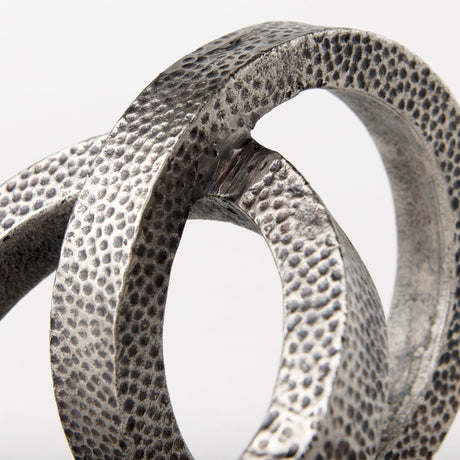 Rafiki Two Blackened Silver Hammered Finish Metal Conjoined Circles by Mercana at Eve Furniture
