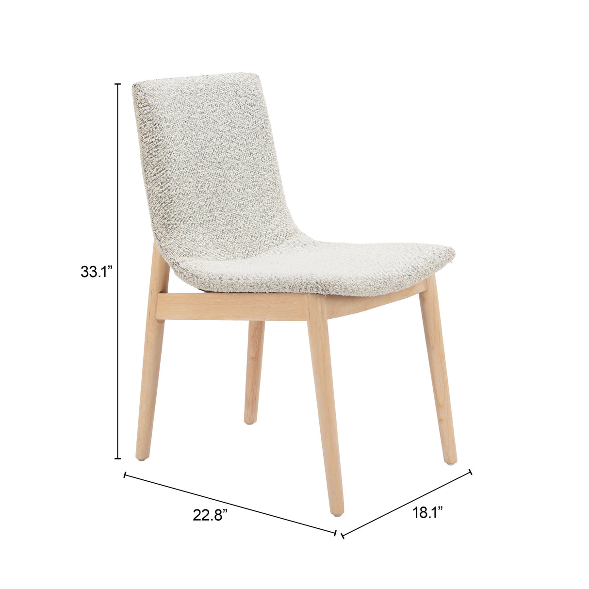 Raha Gray & Whitewashed Dining Chair (Set of 2) by Zuomod at Eve Furniture