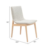 Raha Gray & Whitewashed Dining Chair (Set of 2) by Zuomod at Eve Furniture