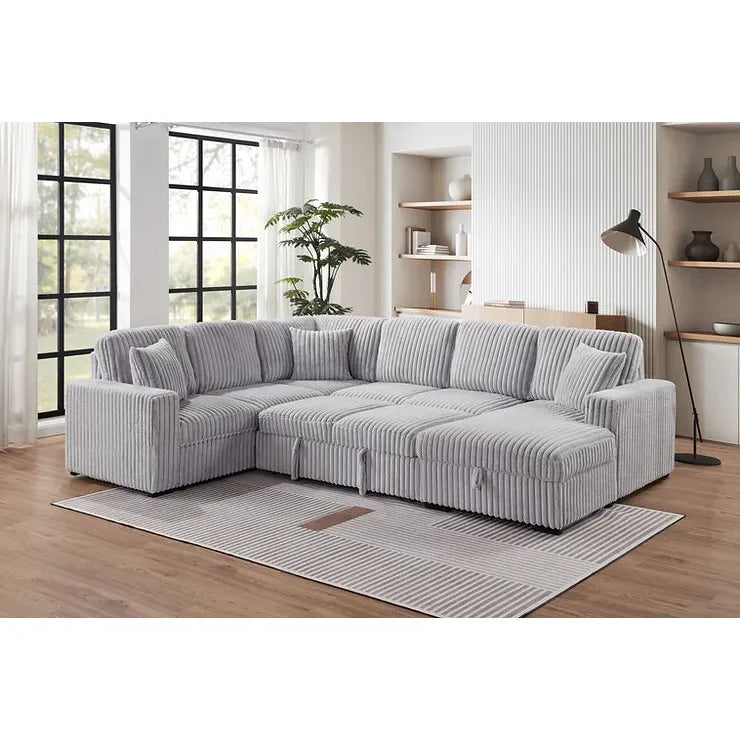Raha Grey RAF Storage Sectional with Pull Out Bed by New Era Furniture US at Eve Furniture