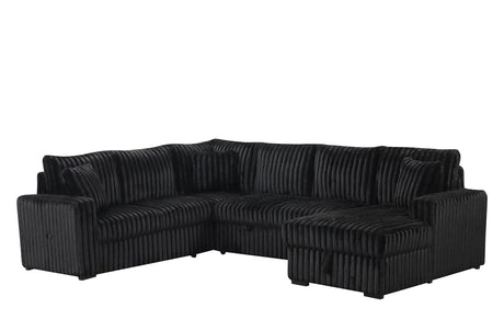 Raha II Black Storage Sectional by New Era Innovations at Eve Furniture
