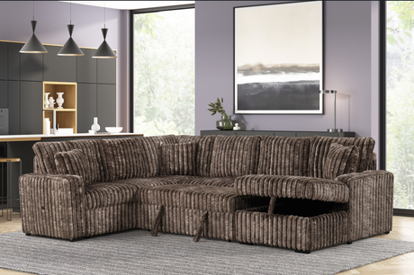 Raha II Brown Storage Sectional by New Era Innovations at Eve Furniture