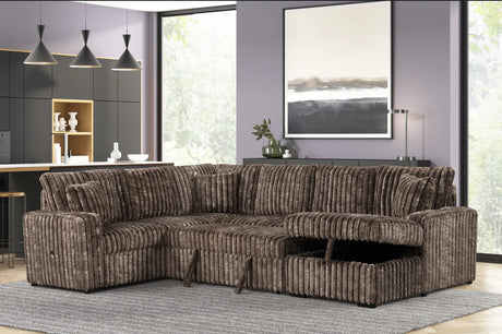 Raha II Brown Storage Sectional by New Era Innovations at Eve Furniture