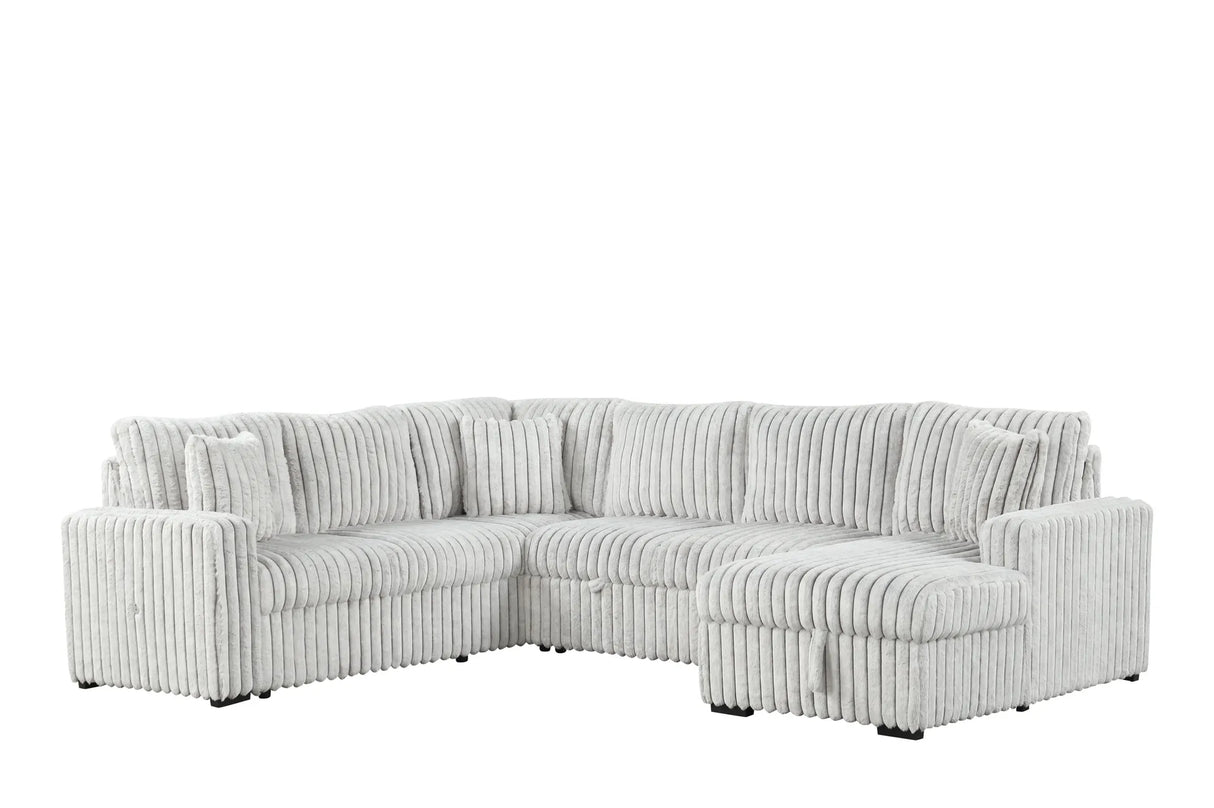 Raha II Grey Storage Sectional by New Era Innovations at Eve Furniture