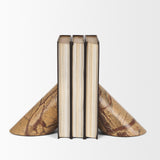 Rahima Brown Forest Marble Angled Bookends by Mercana at Eve Furniture