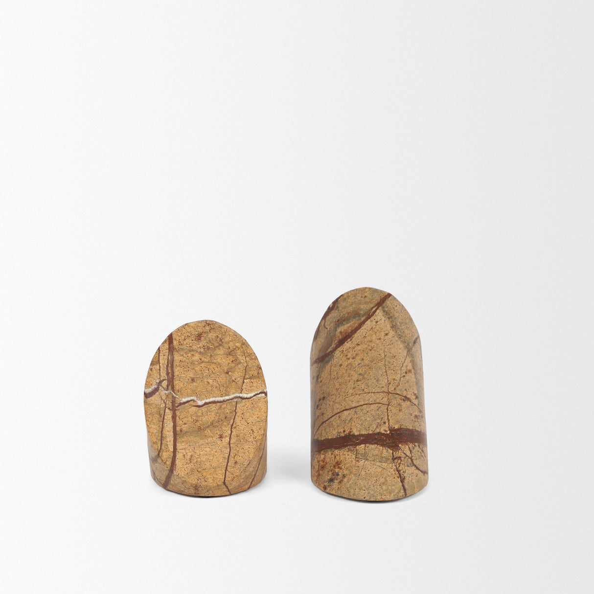 Rahima Brown Forest Marble Angled Bookends by Mercana at Eve Furniture