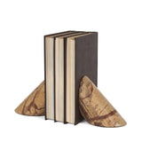 Rahima Brown Forest Marble Angled Bookends by Mercana at Eve Furniture
