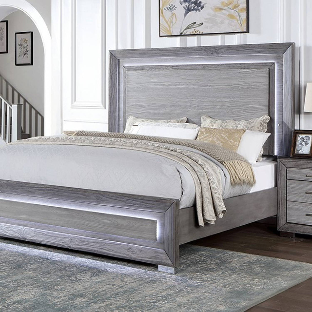 Raiden Gray King Bed by Furniture of America at Eve Furniture