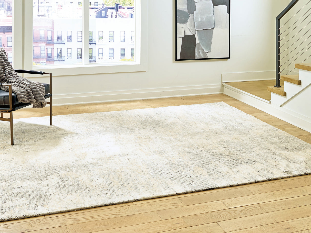 Raif Gray/White/Cream Large Rug by Ashley at Eve Furniture