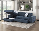 Raife Blue 2-Piece Sectional with Left Chaise by Homelegance at Eve Furniture