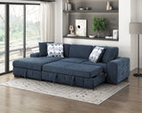 Raife Blue 2-Piece Sectional with Left Chaise by Homelegance at Eve Furniture