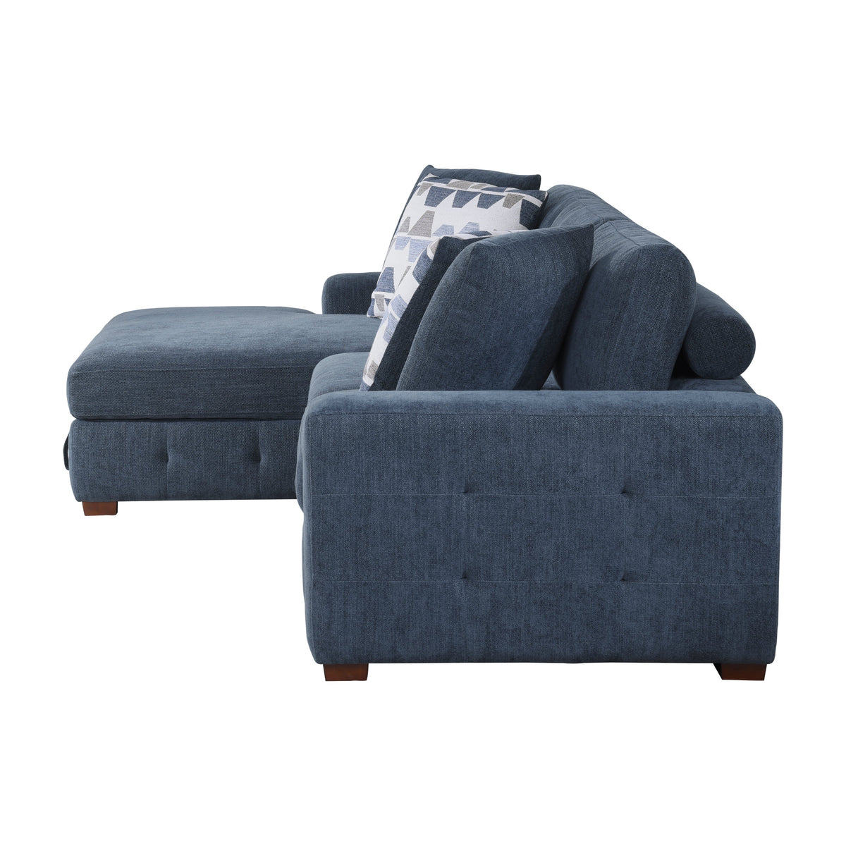 Raife Blue 2-Piece Sectional with Left Chaise by Homelegance at Eve Furniture
