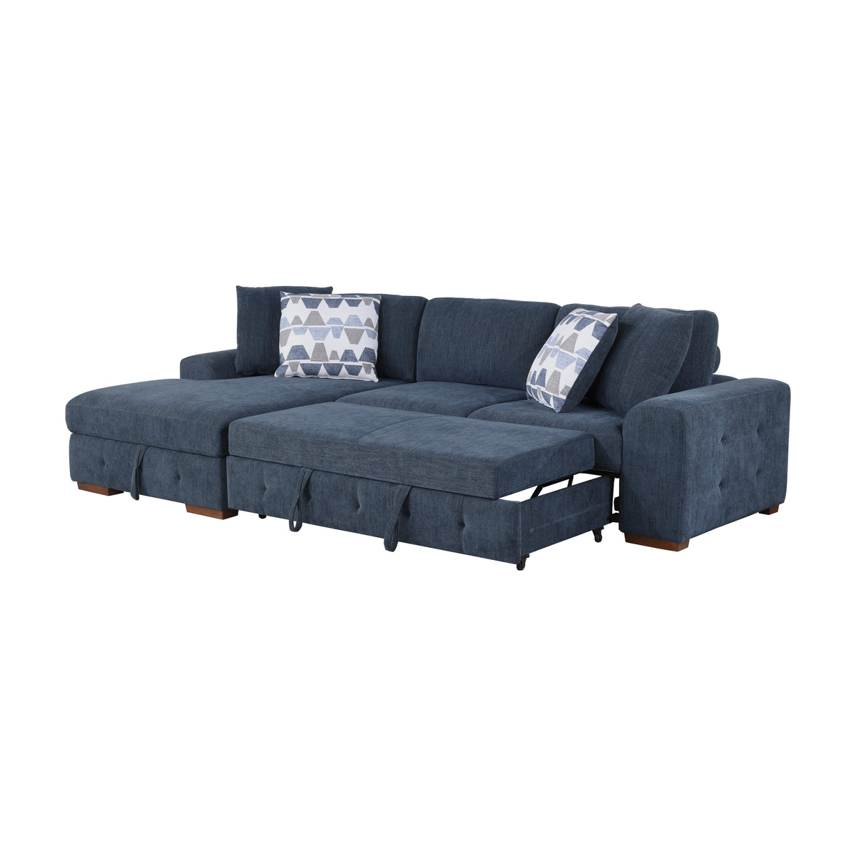 Raife Blue 2-Piece Sectional with Left Chaise by Homelegance at Eve Furniture