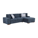 Raife Blue 2-Piece Sectional with Right Chaise by Homelegance at Eve Furniture