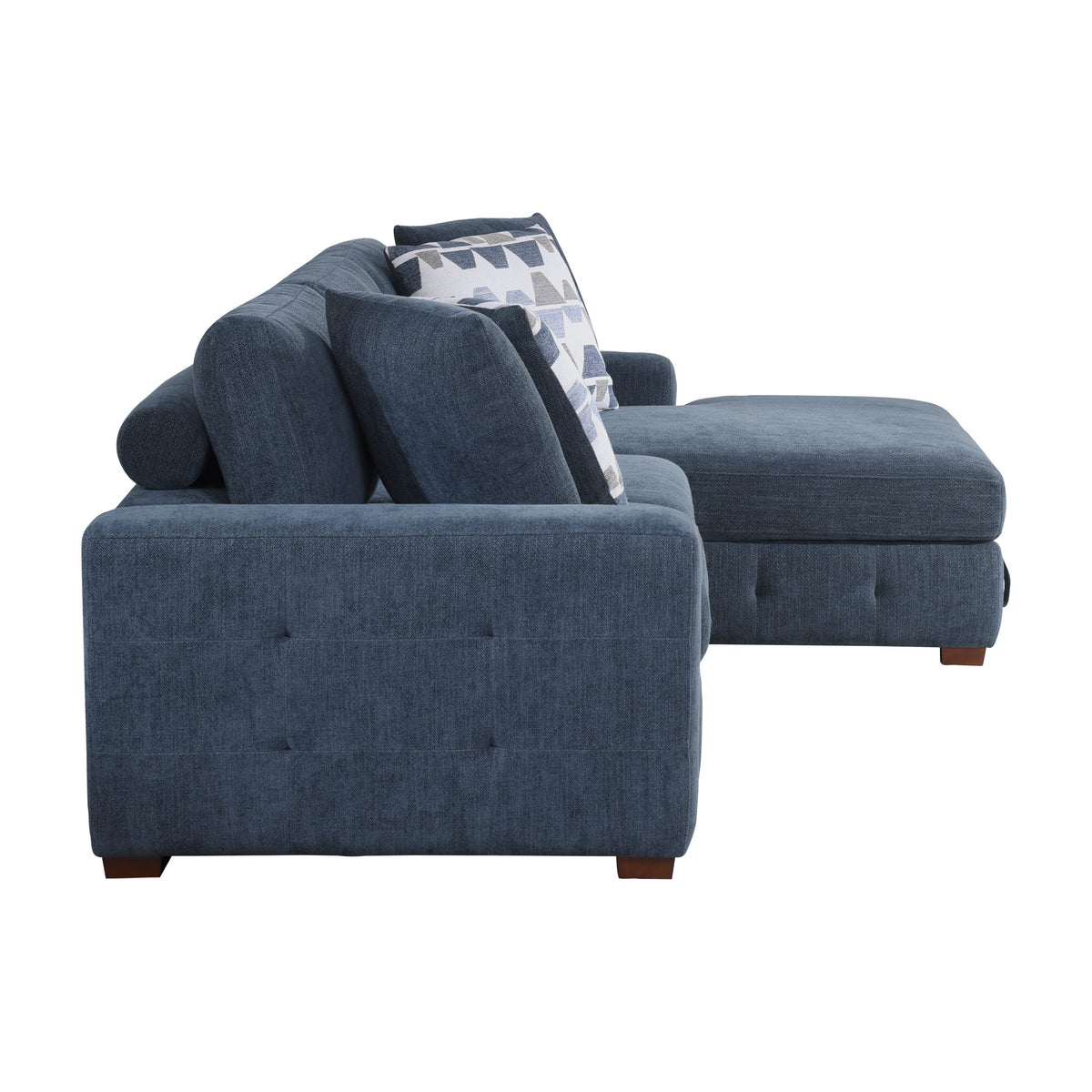 Raife Blue 2-Piece Sectional with Right Chaise by Homelegance at Eve Furniture