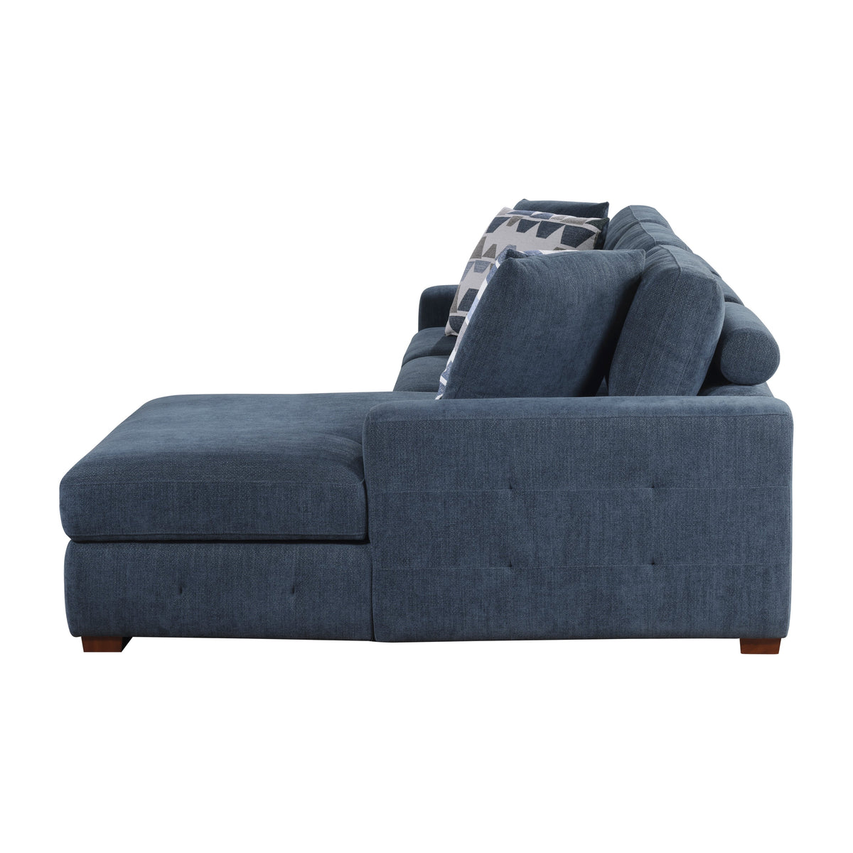 Raife Blue 2-Piece Sectional with Right Chaise by Homelegance at Eve Furniture