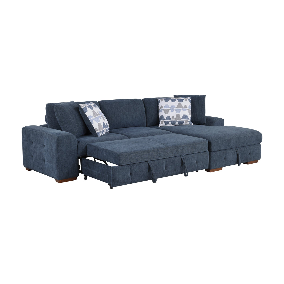 Raife Blue 2-Piece Sectional with Right Chaise by Homelegance at Eve Furniture