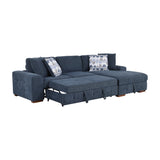 Raife Blue 2-Piece Sectional with Right Chaise by Homelegance at Eve Furniture