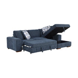 Raife Blue 2-Piece Sectional with Right Chaise by Homelegance at Eve Furniture