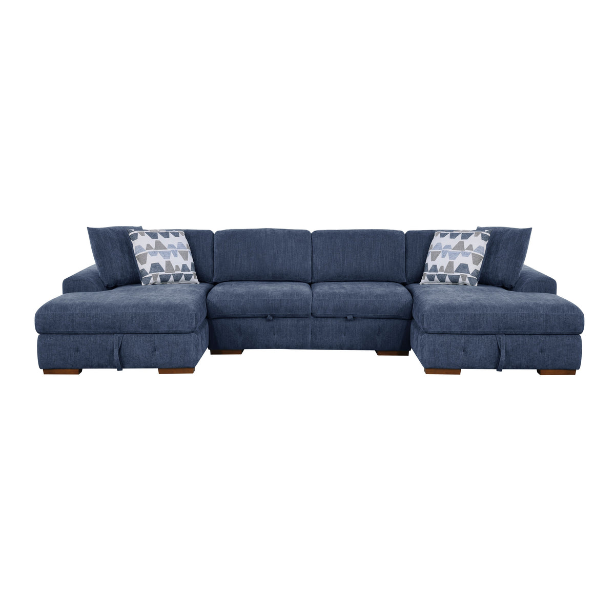 Raife Blue 3-Piece Sectional with Left and Right Chaise by Homelegance at Eve Furniture