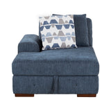 Raife Blue 3-Piece Sectional with Left and Right Chaise by Homelegance at Eve Furniture